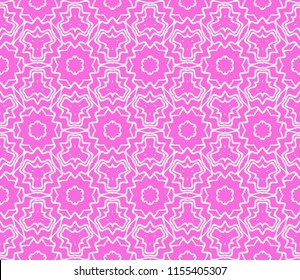 Modern Decorative floral geometric ornament. Vector illustration. For design, wallpaper. Pink, silver color
