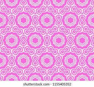 Modern Decorative floral geometric ornament. Vector illustration. For design, wallpaper. Pink, silver color