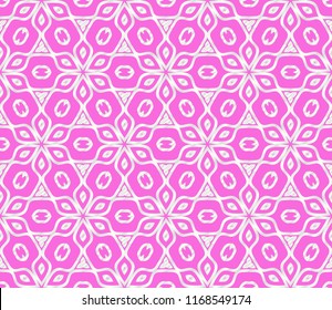 Modern Decorative floral geometric ornament. Vector illustration. For design, wallpaper. Pink, silver color