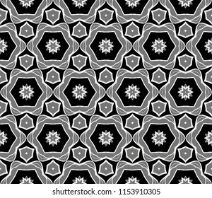 Modern decorative floral geometric pattern. Luxury texture for wallpaper, invitation, decor, fabric. Vector illustration.