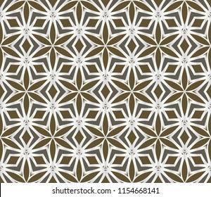 Modern decorative floral geometric pattern. Luxury texture for wallpaper, invitation, decor, fabric. Vector illustration.