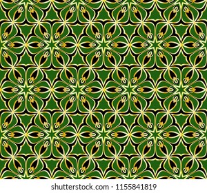 Modern decorative floral geometric pattern. Luxury texture for wallpaper, invitation, decor, fabric. Vector illustration.