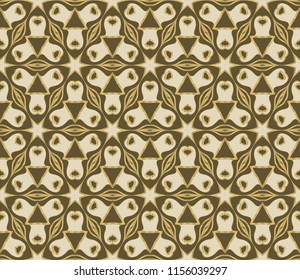 Modern decorative floral geometric pattern. Luxury texture for wallpaper, invitation, decor, fabric. Vector illustration.
