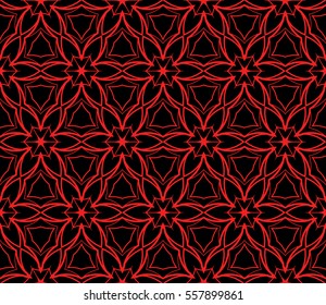 Modern decorative floral lace pattern. template. Luxury texture for wallpaper, invitation. Vector illustration. red, black color