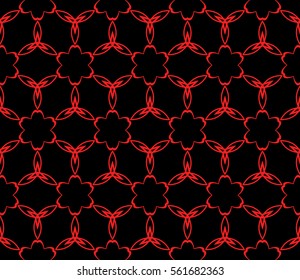 Modern decorative floral lace pattern. template. Luxury texture for wallpaper, invitation, textile, decor, fabric. Vector illustration. black, red color