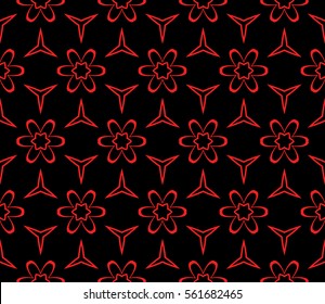 Modern decorative floral lace pattern. template. Luxury texture for wallpaper, invitation, textile, decor, fabric. Vector illustration. black, red color