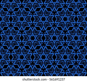 Modern decorative floral lace pattern. template. Luxury texture for wallpaper, invitation, textile, decor, fabric. Vector illustration. black, blue color