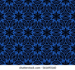Modern decorative floral lace pattern. template. Luxury texture for wallpaper, invitation, textile, decor, fabric. Vector illustration. black, blue color