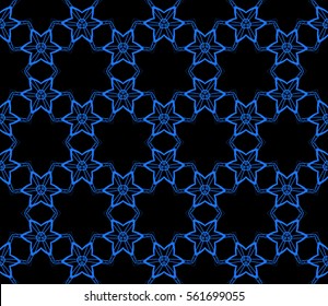 Modern decorative floral lace pattern. template. Luxury texture for wallpaper, invitation, textile, decor, fabric. Vector illustration. black, blue color