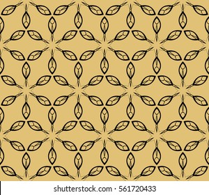 Modern decorative floral lace pattern. template. Luxury texture for wallpaper, invitation, textile, decor, fabric. Vector illustration. gold, black color