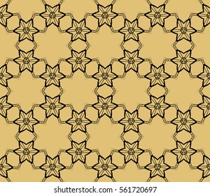 Modern decorative floral lace pattern. template. Luxury texture for wallpaper, invitation, textile, decor, fabric. Vector illustration. gold, black color