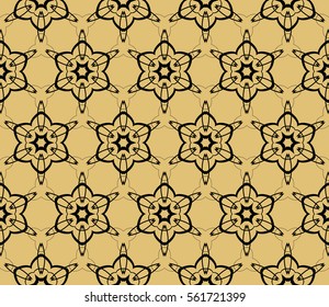 Modern decorative floral lace pattern. template. Luxury texture for wallpaper, invitation, textile, decor, fabric. Vector illustration. gold, black color