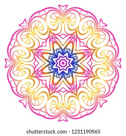 Modern Decorative floral mandala. Decorative Cicle ornament. Floral design. Vector illustration. Can be used for textile, greeting card, coloring book, phone case print