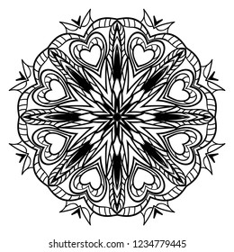 Modern Decorative floral mandala. Decorative Cicle ornament. Floral design. Vector illustration. Can be used for textile, greeting card, coloring book, phone case print