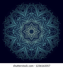 Modern Decorative floral mandala. Decorative Cicle ornament. Floral design. Vector illustration. Can be used for textile, greeting card, coloring book, phone case print