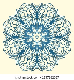Modern Decorative floral mandala. Decorative Cicle ornament. Floral design. Vector illustration. Can be used for textile, greeting card, coloring book, phone case print