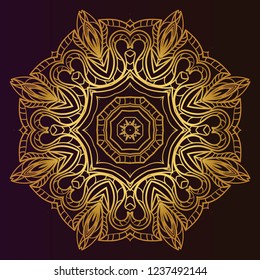 Modern Decorative floral mandala. Decorative Cicle ornament. Floral design. Vector illustration. Can be used for textile, greeting card, coloring book, phone case print