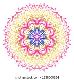 Modern Decorative floral mandala. Decorative Cicle ornament. Floral design. Vector illustration. Can be used for textile, greeting card, coloring book, phone case print