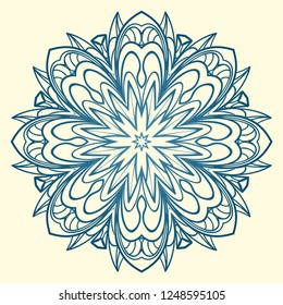Modern Decorative floral mandala. Decorative Cicle ornament. Floral design. Vector illustration. Can be used for textile, greeting card, coloring book, phone case print