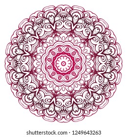 Modern Decorative floral mandala. Decorative Cicle ornament. Floral design. Vector illustration. Can be used for textile, greeting card, coloring book, phone case print.