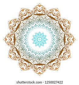 Modern Decorative floral mandala. Decorative Cicle ornament. Floral design. Vector illustration. Can be used for textile, greeting card, coloring book, phone case print.