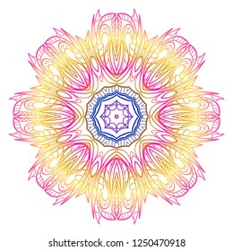 Modern Decorative floral mandala. Decorative Cicle ornament. Floral design. Vector illustration. Can be used for textile, greeting card, coloring book, phone case print