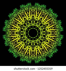 Modern Decorative floral mandala. Decorative Cicle ornament. Floral design. Vector illustration. Can be used for textile, greeting card, coloring book, phone case print.