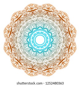 Modern Decorative floral mandala. Decorative Cicle ornament. Floral design. Vector illustration. Can be used for textile, greeting card, coloring book, phone case print.