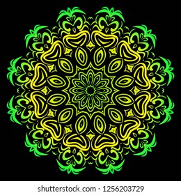 Modern Decorative floral mandala. Decorative Cicle ornament. Floral design. Vector illustration. Can be used for textile, greeting card, coloring book, phone case print.