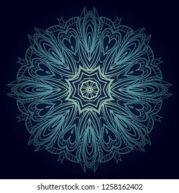 Modern Decorative floral mandala. Decorative Cicle ornament. Floral design. Vector illustration. Can be used for textile, greeting card, coloring book, phone case print