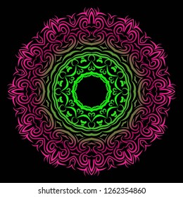 Modern Decorative floral mandala. Decorative Cicle ornament. Floral design. Vector illustration. Can be used for textile, greeting card, coloring book, phone case print.