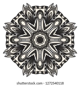 Modern Decorative floral mandala. Decorative Cicle ornament. Floral design. Vector illustration. Can be used for textile, greeting card, coloring book, phone case print.