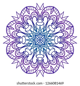 Modern Decorative Floral Purple Color Mandala. Modern Decorative Floral Color Mandala. Vector Illustration.
