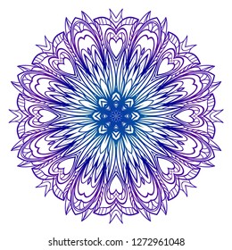 Modern Decorative Floral Purple Color Mandala. Modern Decorative Floral Color Mandala. Vector Illustration.