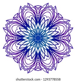 Modern Decorative Floral Purple Color Mandala. Modern Decorative Floral Color Mandala. Vector Illustration.