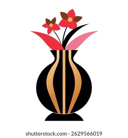A modern decorative flower vase with a unique, bulbous base design