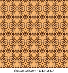 Modern Decorative Geometric Seamless Pattern. Vector Colored Illustration. Paper For Scrapbook. Brown color.