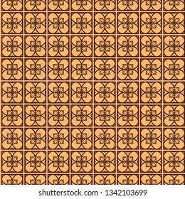 Modern Decorative Geometric Seamless Pattern. Vector Colored Illustration. Paper For Scrapbook. Brown color.