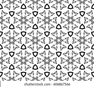 modern decorative geometric seamless pattern with square, triangle elements. original ornament. strong style. black, white color. vector illustration. for design, print, workshop