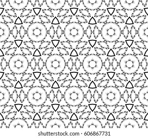 modern decorative geometric seamless pattern with square, triangle elements. original ornament. strong style. black, white color. vector illustration. for design, print, workshop