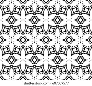 modern decorative geometric seamless pattern with square, triangle elements. original ornament. strong style. black, white color. vector illustration. for design, print, workshop