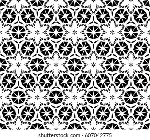 modern decorative geometric seamless pattern with square, triangle elements. original ornament. strong style. black, white color. vector illustration. for design, print, workshop