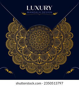 Diseño floral decorativo moderno mandala dorada