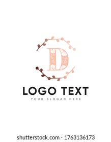 Moderna plantilla de logotipo de tipo de letra decorativa D, logotipo vector para identidad empresarial y de empresa 