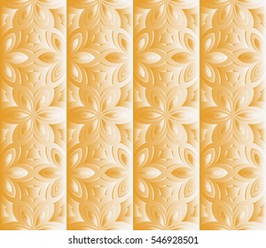 Modern decorative panel with abstract floral pattern. seamless vector illustration. gold color