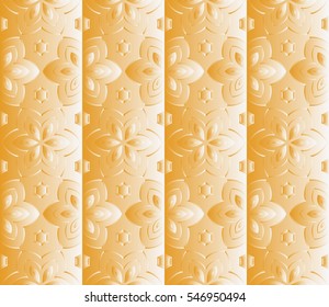 Modern decorative panel with abstract floral pattern. seamless vector illustration. gold color