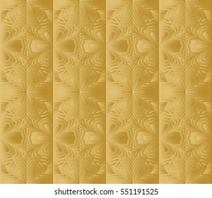 Modern decorative panel with abstract floral pattern. seamless vector illustration. gold color