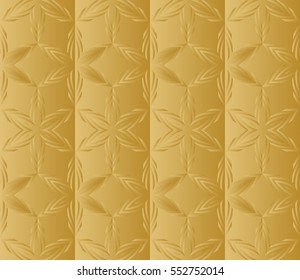 Modern decorative panel with abstract floral pattern. seamless vector illustration. gold color