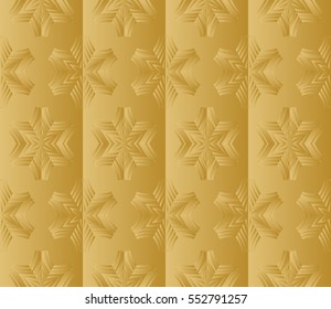 Modern decorative panel with abstract floral pattern. seamless vector illustration. gold color
