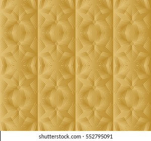 Modern decorative panel with abstract floral pattern. seamless vector illustration. gold color